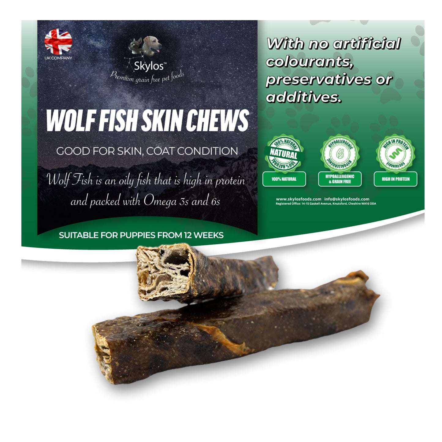 Wolf Fish Skin Chews